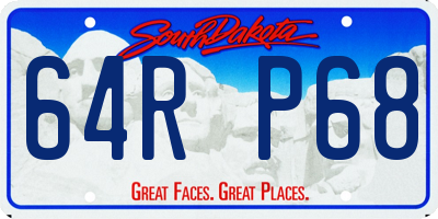 SD license plate 64RP68