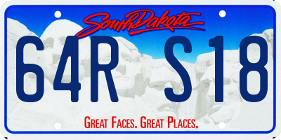 SD license plate 64RS18