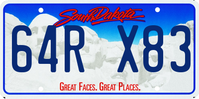 SD license plate 64RX83