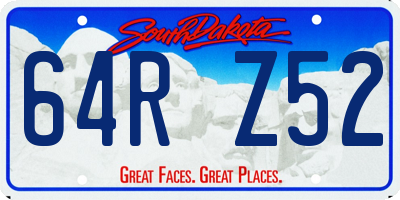 SD license plate 64RZ52