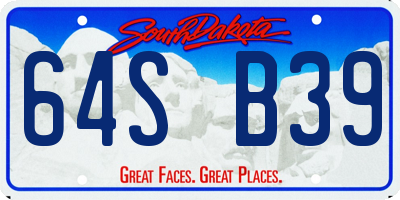 SD license plate 64SB39