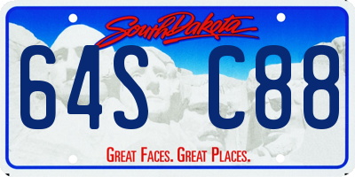 SD license plate 64SC88