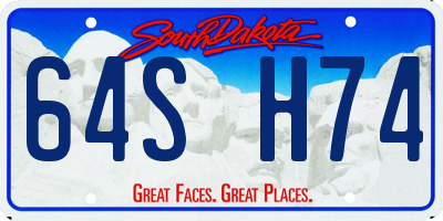 SD license plate 64SH74