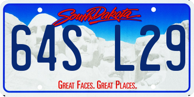 SD license plate 64SL29