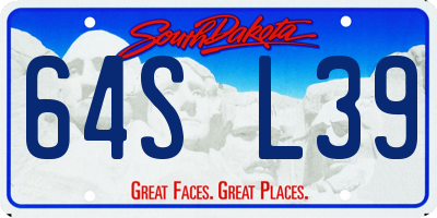 SD license plate 64SL39