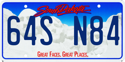 SD license plate 64SN84