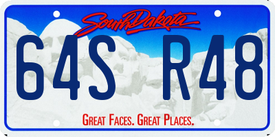 SD license plate 64SR48