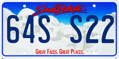 SD license plate 64SS22