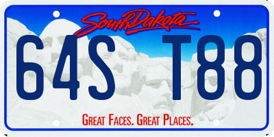 SD license plate 64ST88