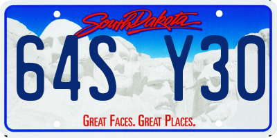 SD license plate 64SY30
