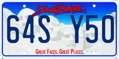 SD license plate 64SY50