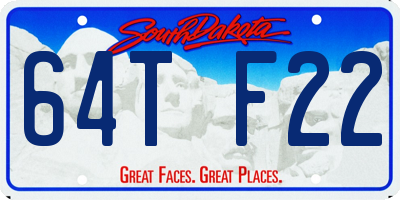 SD license plate 64TF22