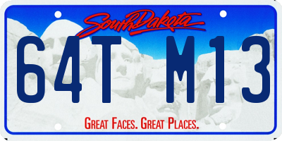 SD license plate 64TM13