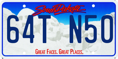 SD license plate 64TN50