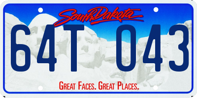 SD license plate 64TO43