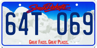 SD license plate 64TO69