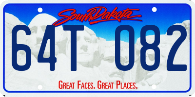 SD license plate 64TO82