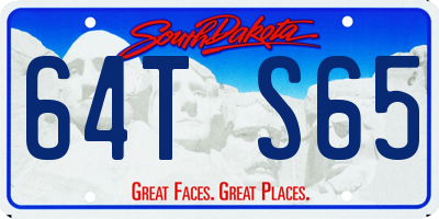 SD license plate 64TS65