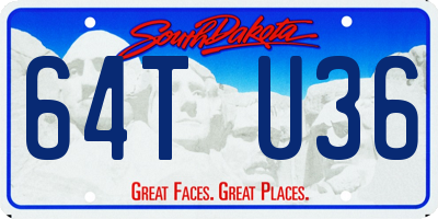 SD license plate 64TU36