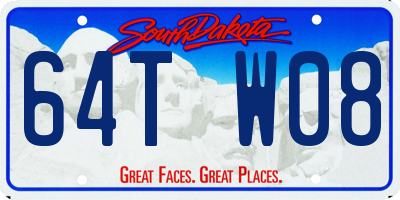SD license plate 64TW08