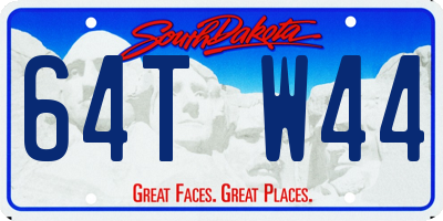 SD license plate 64TW44