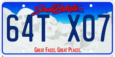 SD license plate 64TX07