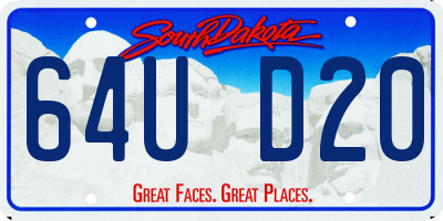 SD license plate 64UD20