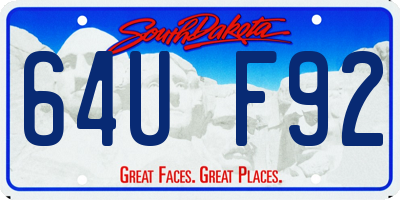 SD license plate 64UF92