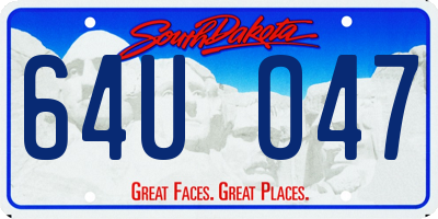 SD license plate 64UO47
