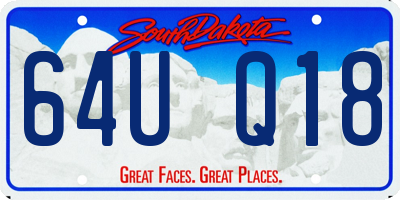 SD license plate 64UQ18