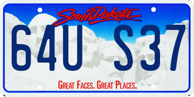 SD license plate 64US37
