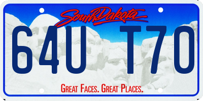 SD license plate 64UT70