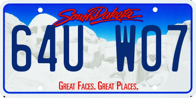 SD license plate 64UW07