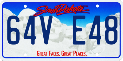 SD license plate 64VE48
