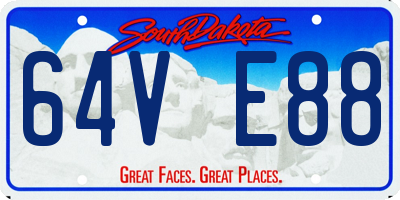 SD license plate 64VE88