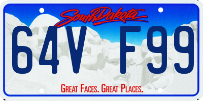 SD license plate 64VF99