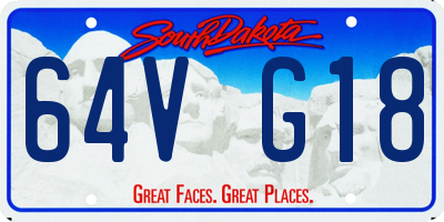 SD license plate 64VG18