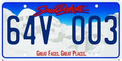 SD license plate 64VO03