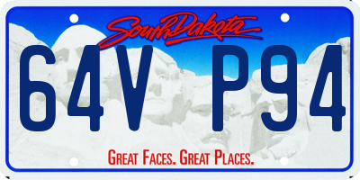 SD license plate 64VP94