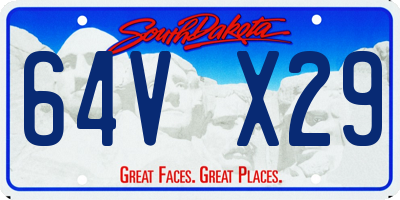 SD license plate 64VX29