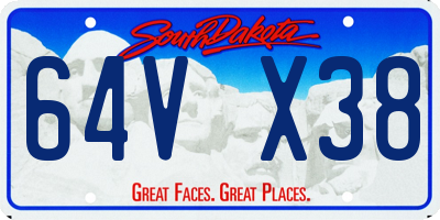 SD license plate 64VX38