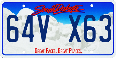 SD license plate 64VX63