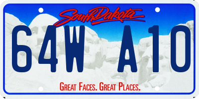 SD license plate 64WA10