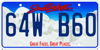 SD license plate 64WB60