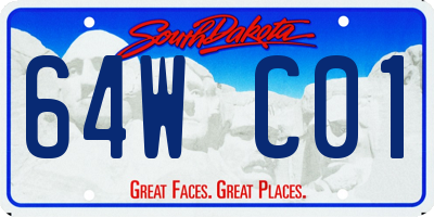 SD license plate 64WC01