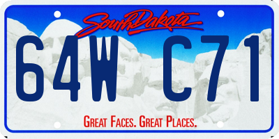 SD license plate 64WC71