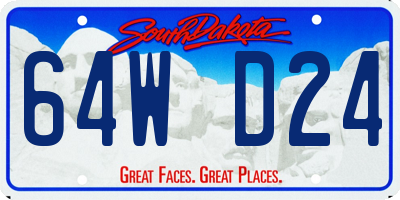 SD license plate 64WD24