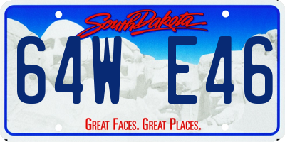 SD license plate 64WE46
