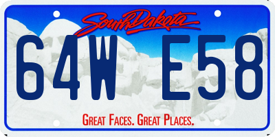 SD license plate 64WE58