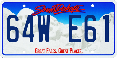 SD license plate 64WE61